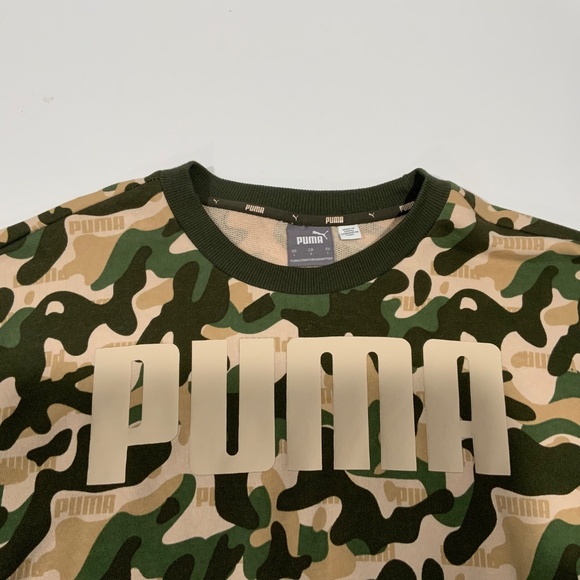 Men’s PUMA Sz L Rebel Camo Crew Sweatshirt - Picture 3 of 8